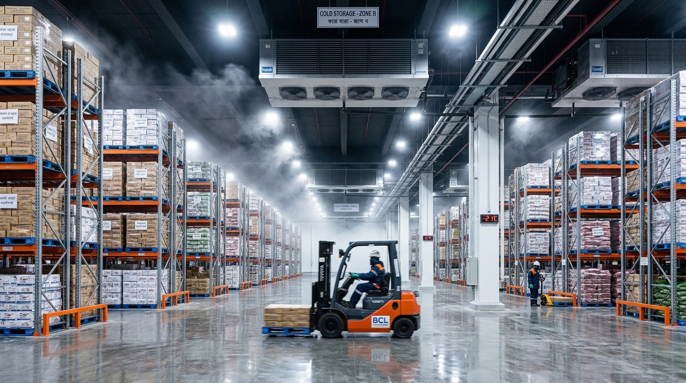 Commercial Industrial Cold Storage Warehouse Interior